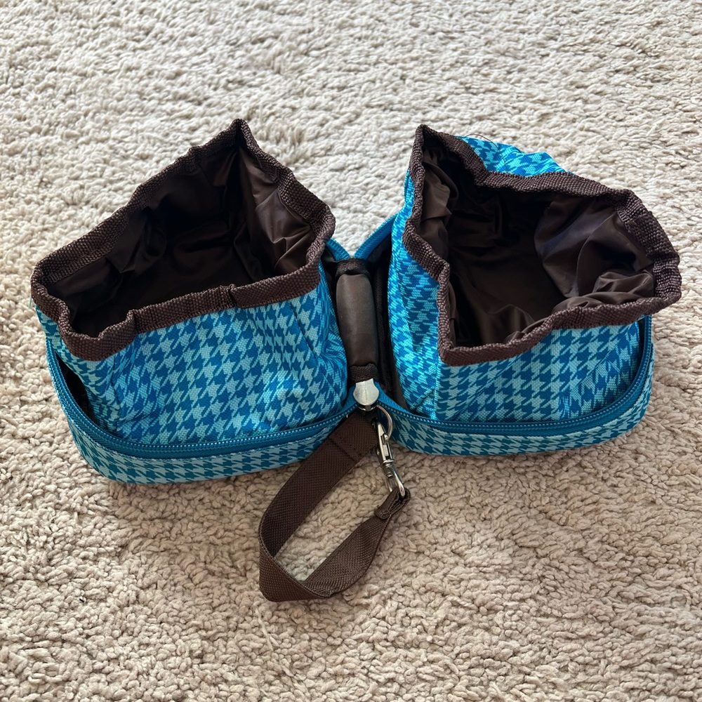 COPY - Martha Stewart Blue Houndstooth pet travel bowls